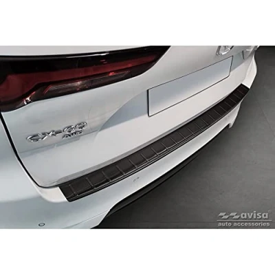 Afbeelding van Zwart RVS Achterbumperprotector compatibel met Mazda CX 60 2022 &#039;Ribs&#039;