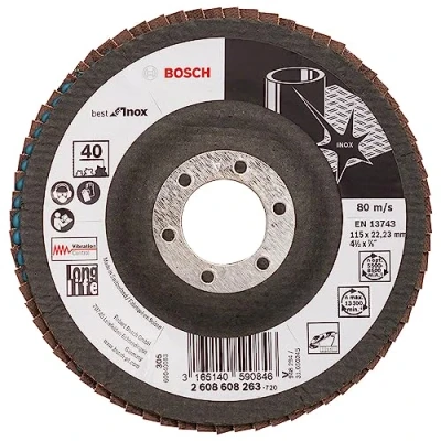 Afbeelding van Bosch Lamellenschuurschijf Best for Inox 115 mm, 22,23, 40