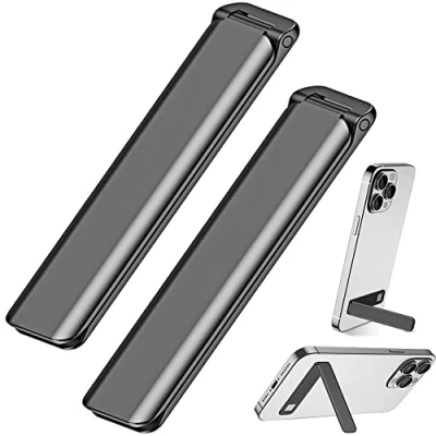 Afbeelding van Kinizuxi Standaard voor mobiele telefoon, 2 stuks, verticale en horizontale aluminium telefoonstandaard bureau, verstelbare telefoonhouder compatibel met iPhone, Samsung, iPad,