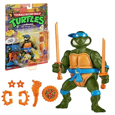 Afbeelding van Ninja schildpadden, 10 cm beweegbaar figuur, klassieke verzamelfiguur Leonardo, speelgoed voor kinderen vanaf 4 jaar, Giochi Preziosi T0001A