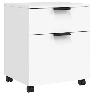 Afbeelding van vidaXL Dossierkast verrijdbaar 45x38x54 cm bewerkt hout wit, opberg kast, ladekast, bureaukastje, opbergkast, ladeblok, opslagkast, kastje, kast
