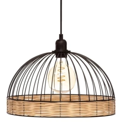Afbeelding van Sphera Hanglamp 35 x 25 cm Rotan/ Zwart