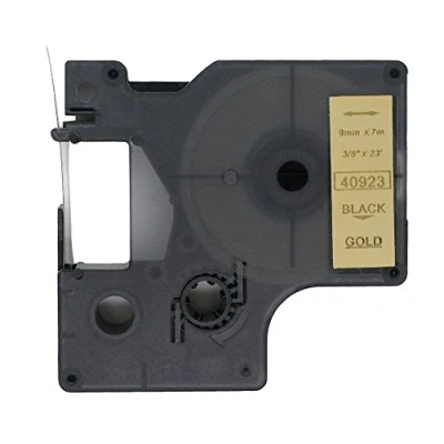 Afbeelding van BROVACS 1 Pack Zwart op Goud Label Tape Compatibel voor DYMO D1 40923 9mm 3/8&quot; OPA2123