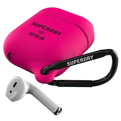 Afbeelding van Superdry Airpod Case voor Airpods, draadloze Bluetooth oplader, waterdichte siliconen hoes hoofdtelefoon, limoengroen