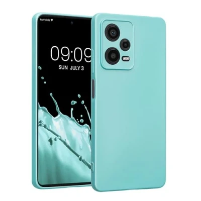 Afbeelding van kwmobile metallic telefoonhoesje van TPU geschikt voor Xiaomi Redmi Note 12 Pro 5G Flexible case smartphone In mintgroen