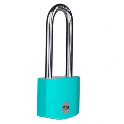 Afbeelding van Yale YE3B/38/156/1/GR standaard veiligheid 38 mm aluminium hangslot met lange beugel grijs van gehard staal 3 sleutels