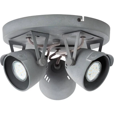 Afbeelding van BRILLIANT lamp Ka Spotrondell 3flg grijs beton 3x PAR51, GU10, 5W, geschikt voor reflectorlampen (niet inbegrepen) Schaal A ++ tot E Hoofden draaien