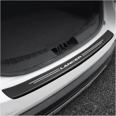 Afbeelding van Koolstofvezel Auto Achterbumper Protector voor Mitsubishi Lancer, Accessoires Achterbumpers Kofferbak Instaplijsten Cover