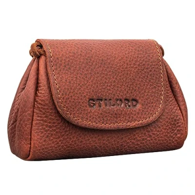 Afbeelding van STILORD &#039;Bronn&#039; Portemonnee Klein Leer Vintage Lederen Zakje voor Munten Bankbiljetten en Sleutels Retro Coin Purse van hoogwaardig Echt Leer, Kleur:kara cognac