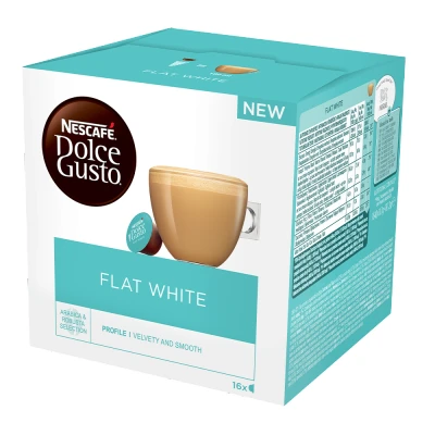 Afbeelding van 20% korting met code 3 stuks Dolce Gusto Flat White 16 DG cups 570 g