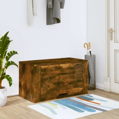 Afbeelding van Wandschoenenkast 70x35x38 cm massief grenenhout gerookt eiken