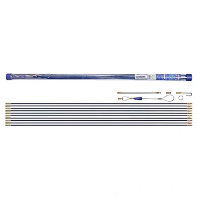 Afbeelding van Faithfull FAICRS1000 10M kabel toegangsstang en accessoireset 15 stuks inclusief 10 x 1000 mm stangen, blauw