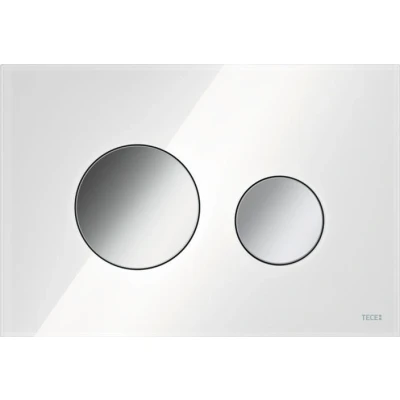 Afbeelding van TECE Loop drukplaat glas wit toetsen glans chroom