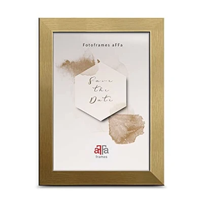 Afbeelding van aFFa frames, Hekla, fotolijst, MDF onderhoudsvriendelijk, rechthoekig, met acrylglasfront, goud, A4, 21 x 29,7 cm