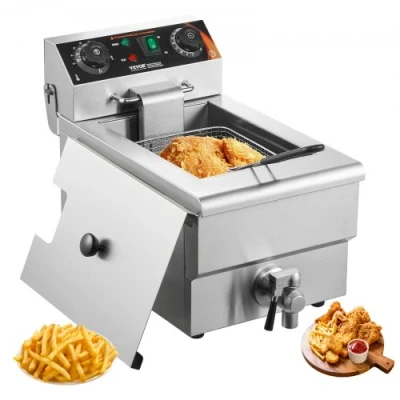 Afbeelding van VEVOR Commerciële Elektrische Friteuse 3000W 9L RVS Upgrade 200C