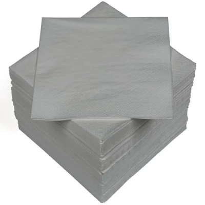 Afbeelding van HEKU 30241 23: 100 effen servetten, 3 laags, 33x33cm, zilver