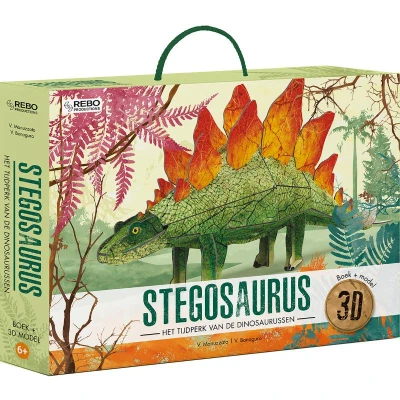 Afbeelding van Uitgeverij rebo dino stegosaurus boek + 3D model
