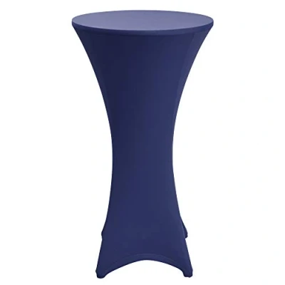 Afbeelding van Beautissu Statafelhoes Stella Ø 80 cm statafelrok voor statafel feest decoratie geschikt horeca feestversiering stretch elk tafel blauw