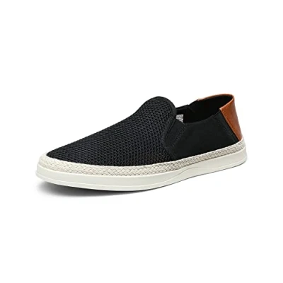 Afbeelding van Bruno Marc Instappers voor heren, instappers, espadrilles, comfortabele vrijetijdsschoenen Zwart, 41 EU