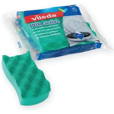 Afbeelding van Verontreinigde spoelmachine / Vileda Pur Actieve reinheid zonder krassen 2 stuks