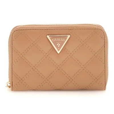 Afbeelding van GUESS Portemonnee Giully Zip Around Wallet Beige Lichtbruin