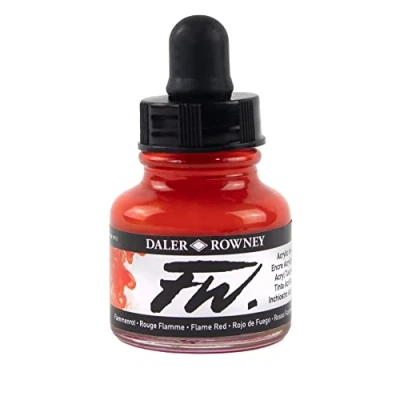 Afbeelding van Daler Rowney acryl verf FW acrylverf, 29,5 ml flessen, verschillende kleuren Nicht zutreffend rood