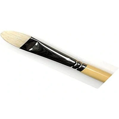 Afbeelding van Winsor &amp; Newton 5871012 Artists varkenshaarpenseel gemaakt van hoogwaardig Chunking varkenshaar voor olieverf en acrylverf Filbert penseel kort lange Steel Nr. 12,