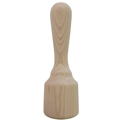 Afbeelding van Elettro Center Art.152 stamper met vlakke bodem, hout, bruin