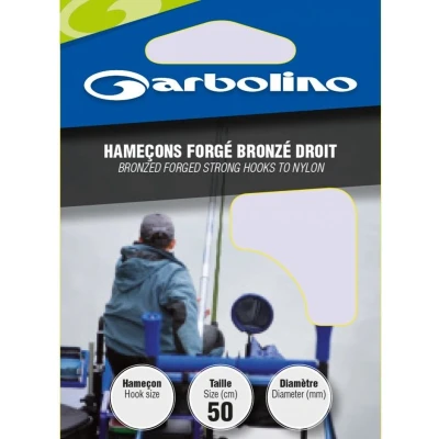 Afbeelding van Garbolino Onderlijn Haak Brons Recht Spade End Barbed 50cm (10 pcs) Maat : 16 0.10mm
