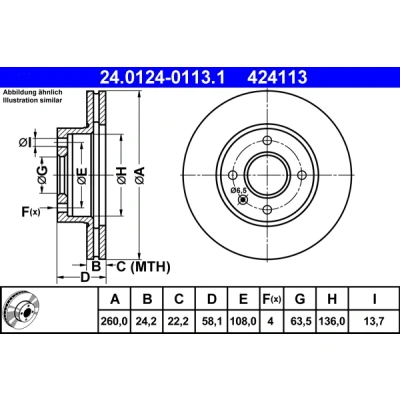 Afbeelding van Ate Remschijf 24.0124 0113.1