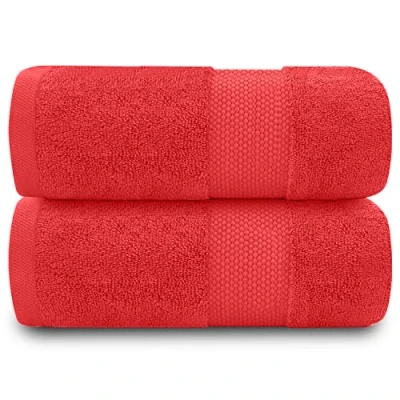 Afbeelding van GC GAVENO CAVAILIA Badhanddoeken, 700 g/m², set van 2, Egyptisch katoen, sneldrogend, zachte handdoeken, wijnrood, 90 x 140 cm
