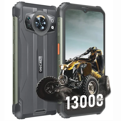 Afbeelding van OSCAL S80 Smartphone, onbreekbaar, 13000 mAh, accu, Helio G85, 6 GB + 128 GB, IP68/IP69K, robuuste mobiele telefoon, waterdicht, 6,58 inch FHD+ Android 12, ArcSoft®12 MP camera, GPS NFC, omgekeerd
