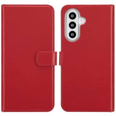 Afbeelding van Samsung Galaxy A26 Hoesje Echt leder Selencia Bookcase Rood Telefoonhoesje
