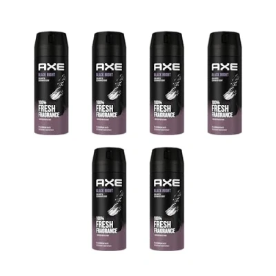 Afbeelding van AXE Deo deospray bodyspray Black Night zonder aluminiumzouten, pak van 6 mannendeo in set heren en (6 x 150 ml)