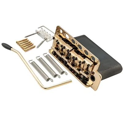 Afbeelding van Wilkinson WV6 SB 54 mm 5 + 1 Gaats Vintage Stalen Zadels Tremolo Brug met Volledig Blok voor Fender USA en Japan Strat Style Elektrische Gitaar, Goud
