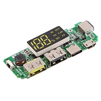 Afbeelding van iHaospace 18650 Oplaadbord, dual USB, 5 V, 2,4 A, doe het zelf mobiele powerbank, module, lithium batterij, laadregelaar met overlading, overontlading, kortsluitbeveiliging,
