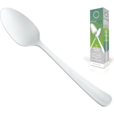 Afbeelding van Bestek van BIO PP Plastic Lepels Wit &quot;Bio Gaia&quot; Extra Stevig 190mm