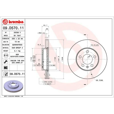 Afbeelding van Brembo Remschijven 09.D570.11