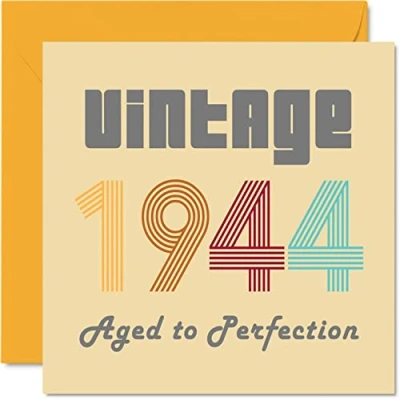 Afbeelding van 80e verjaardagskaarten voor mannen vrouwen vintage 1944 tot in de perfectie 80 verjaardagskaart grappig haar hem, 145 mm x beste vriend verjaardag wenskaarten mama papa opa oma