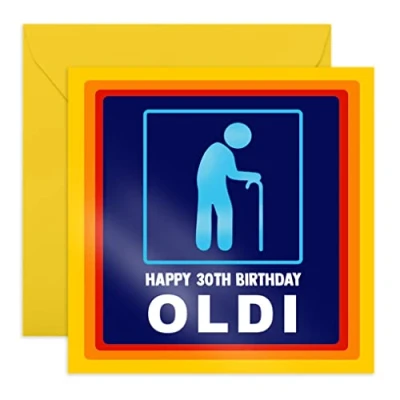 Afbeelding van Central 23 Grappige 30e verjaardagskaart voor mannen &#039;Happy 30th Birthday Oldi&#039; Hilarisch cadeau zijn dertigste echtgenoot vriend leeftijd 30 dertig wordt geleverd met leuke stickers