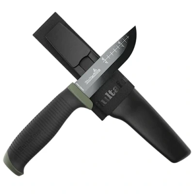 Afbeelding van Hultafors OK4 380270 Bushcraftmes, robuust outdoormes met riemhouder, van roestvrij Japans staal antislip handgreep