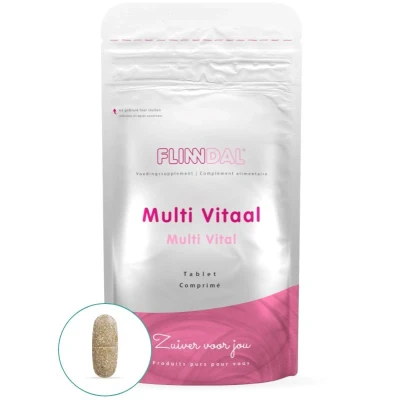 Afbeelding van Multi Vitaal 30 Tabletten Multivitamine voor een verhoogde behoefte, tot 200% ADH Flinndal