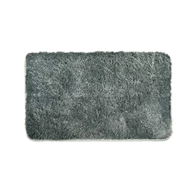 Afbeelding van Badkamer Tapijt Grijs Badmat kan gecombineerd worden tot een set Antislip &amp; Maschinewasbaar Toiletmat 60 x 100 cm