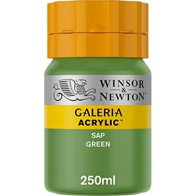 Afbeelding van Winsor &amp; Newton 2137599 Galeria acrylverf, hoge pigmentatie, lichtecht en verouderingsbestendig, romige vloeiende consistentie 250ml Pot, Sap Green