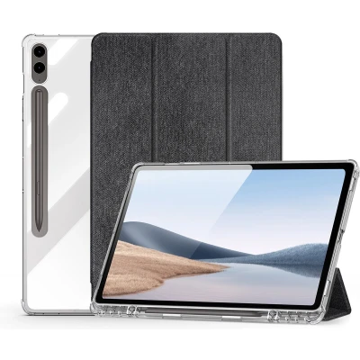 Afbeelding van Dux Ducis Tablet hoes geschikt voor Samsung Galaxy Tab S9/S9 FE Plus Toby Series Auto Wake/Sleep functie Met Pencil houder Zwart