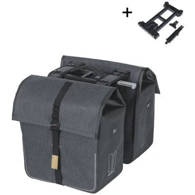 Afbeelding van Basil Urban Dry dubbele fietstas MIK, 50L, charcoal