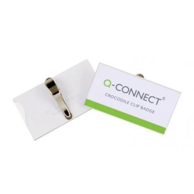 Afbeelding van Q CONNECT badge met krokodillenklem 75 x 40 mm