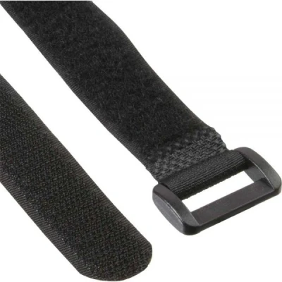 Afbeelding van Klittenband kabelbinders met gesp 200 x 20mm / zwart (10 stuks) InLine