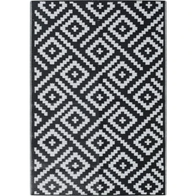 Afbeelding van vidaXL Buitenkleed 140x200 cm polypropeen wit en zwart