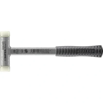 Afbeelding van Halder Kunststofhamer lengte 270 mm hoofd d. 25 stalen buis terugslagvrij hard nylon wit 1 stuk 3377.025
